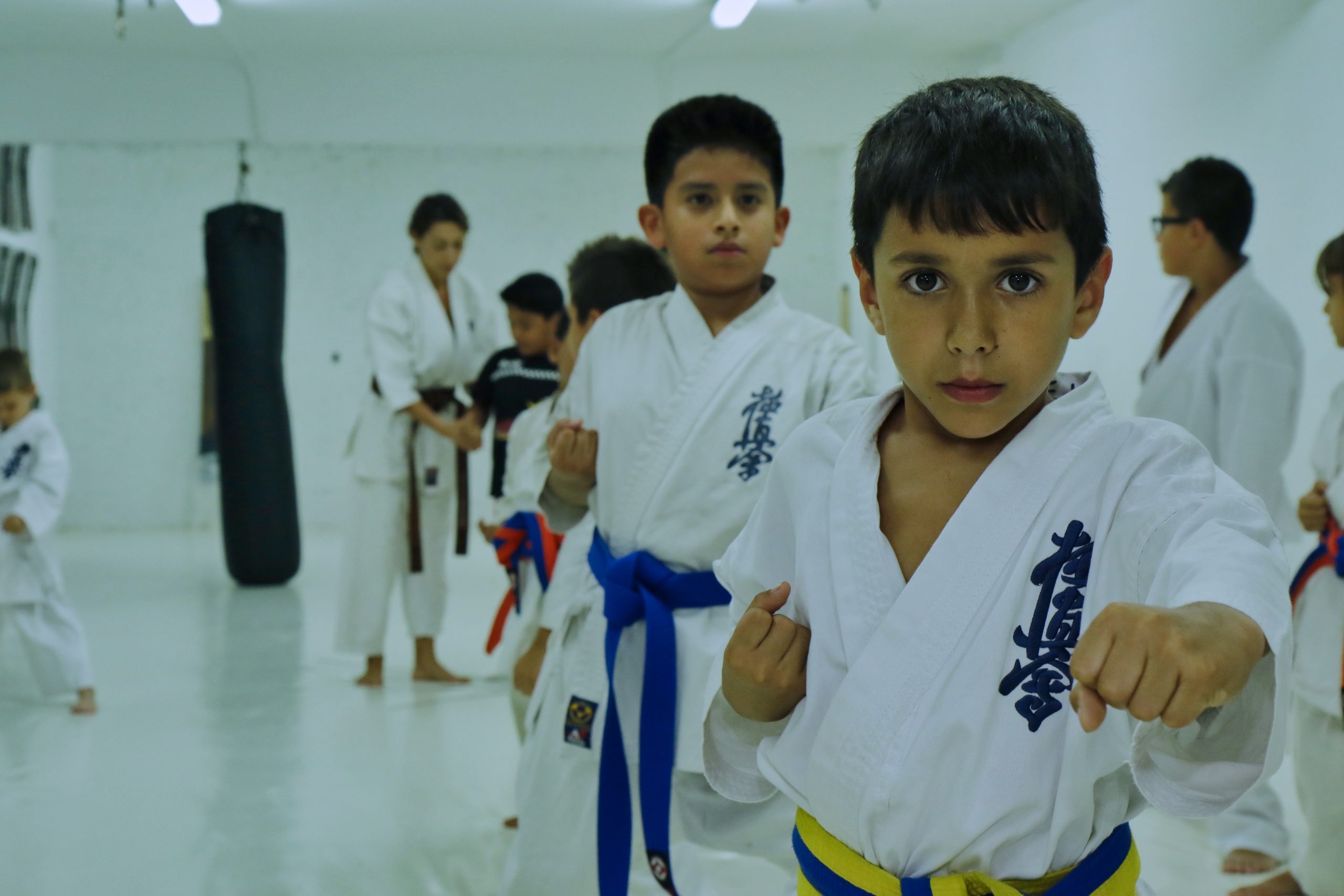 Niños y Niñas practicando Karate Kyokushin